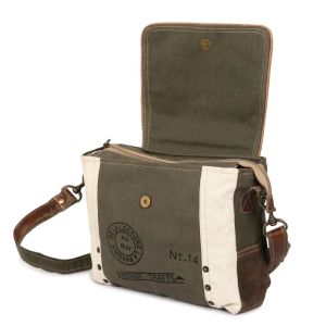 Ladies Canvas Handbag with Leather Strap