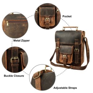 Genuine Leather Sling Messenger Bag