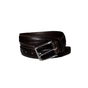 Men\'s Full Grain Crocodile Print Formal Leather Belt