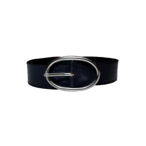 Women Genuine Textured Blue Leather Belt