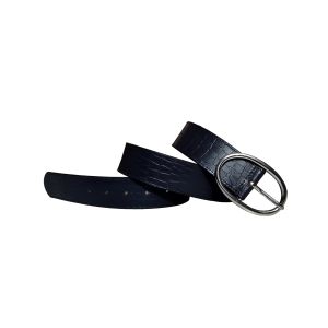 Women Genuine Textured Blue Leather Belt