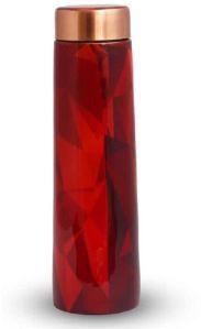 Copper Water Bottle Chilly Hot Red Design