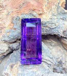 Concave Cut Amethyst Baguette Loose Gemstones