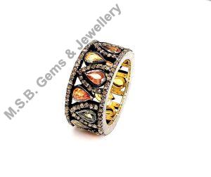 925 Sterling Silver Multi Sapphire Ring