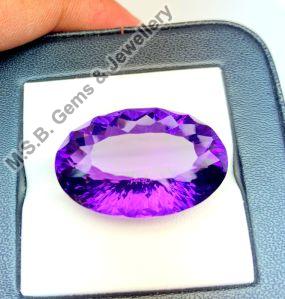 Amethyst Oval Concave Cut Loose Gemstones