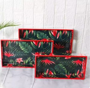 Tropical Galore Nesting Food Serving Tray Set
