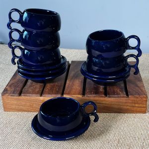 Sapphire Blue Handcrafted Ceramic Tea Cup