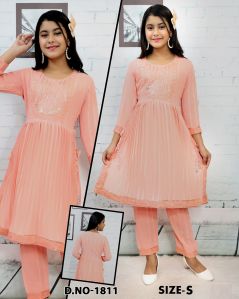 Embroidered Peach Naira Cut Suit