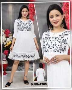 Embroidered Cotton One Piece Dress