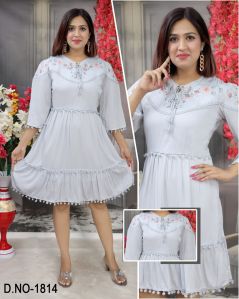 Embroidered Cotton One Piece Dress