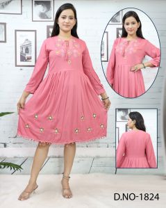 Embroidered Cotton One Piece Dress