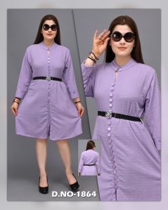 Ladies Cotton Short One Piece Dress