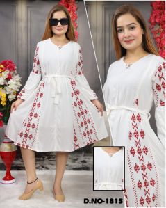 Ladies Printed One Piece Short Dress