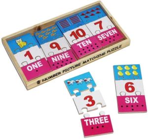 Number Picture Matching Puzzle Strips