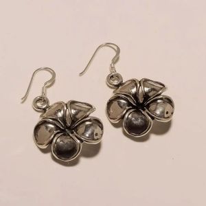 Silver Flower Plain Earring