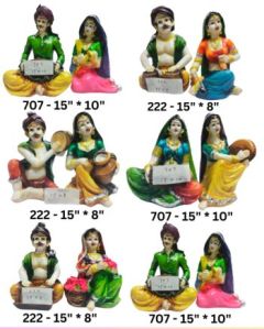 Indoor Poly Resin Rajasthani Handicraft Statue Set