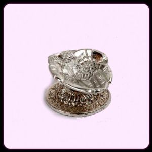 White Metal Diya Hand