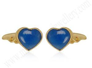 Blue Chalcedony Brass Cufflink