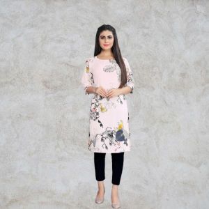 pink print kurti