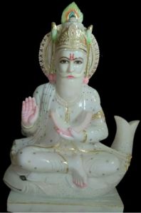 3 Feet Marble Jhulelal Statue