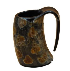India Black & Brown Buffalo Horn Mug