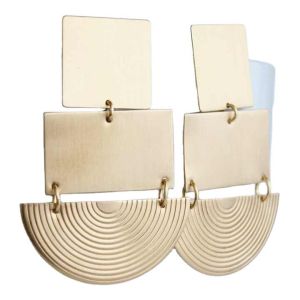 Ladies Zircon Designs Brass Earrings