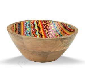 Round Ceramic Geometry Bowl
