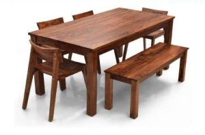 Wood 4 Seater Dining Table Set