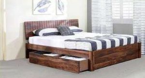 Wooden Queen Size Storage Bed