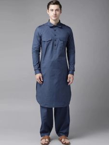 Mens Cambric Cotton Pathani Suit