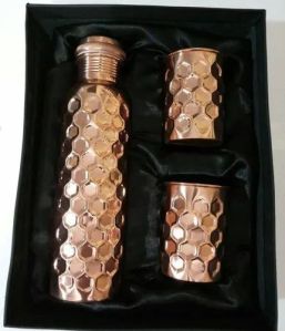 Diamond Copper Water Bottle With 2 Glass