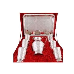 Silver Glass and Jug Set