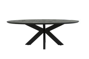 SWE 2030 Alex Wood Metal Oval Coffee Table