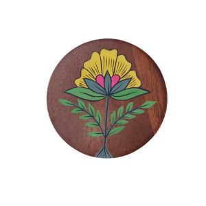 hand painted wooden tea coaster