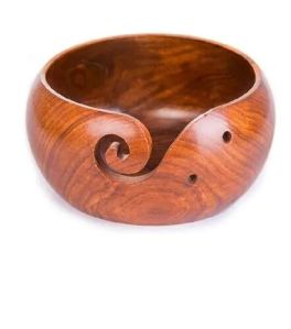 wooden yarn bowl