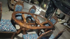 6 Seater Sheesham Wood Dining Table Set