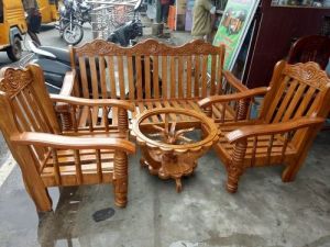 antique brown wooden sofa