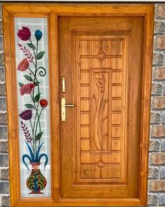 Solid Brown Wooden Door