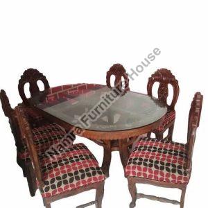 Wooden 6 Seater Dining Table Set