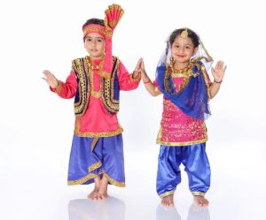 Kids Punjabi Giddha Costume