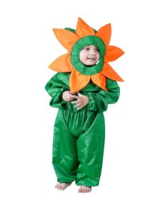 Kids Sunflower Jumpsuit Costume with Cap