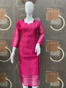 Ladies Chanderi Silk Kurti