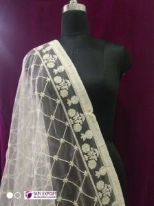 Embroidered Net Dupatta