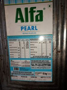 Alfa pearl refined palmolein oil