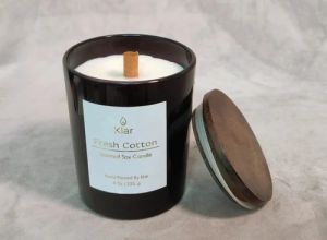 Glossy Black Glass Jar Candle