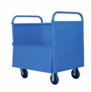 Blue Mild Steel Box Handling Trolley