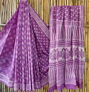 Hand Block Printed Silk Saree