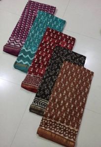 Hand Block Printed Chanderi Silk Saree