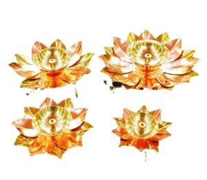 Brass Lotus Shape Akhand Diya