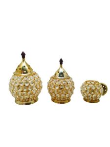 Golden Crystal Brass Diya